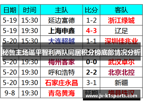 秘鲁主场逼平智利两队同居积分榜底部情况分析